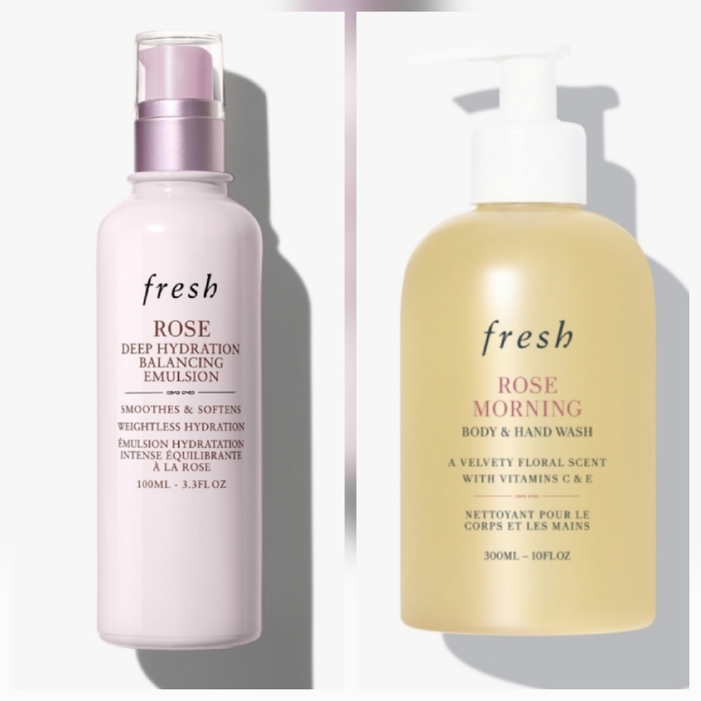 Fresh Pink Moisturizer with Pump Dispenser & Fresh Rose Morning Body/ Hand Wash